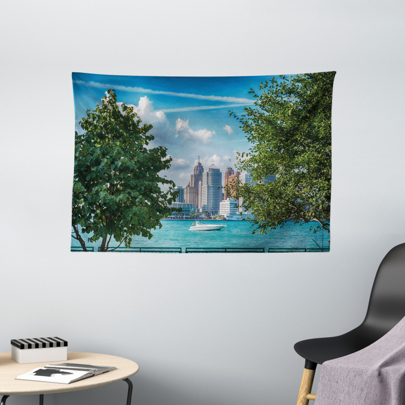 Summer Afternoon River Wide Tapestry