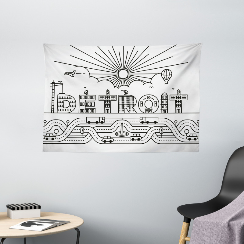 Building Letter Balloon Wide Tapestry