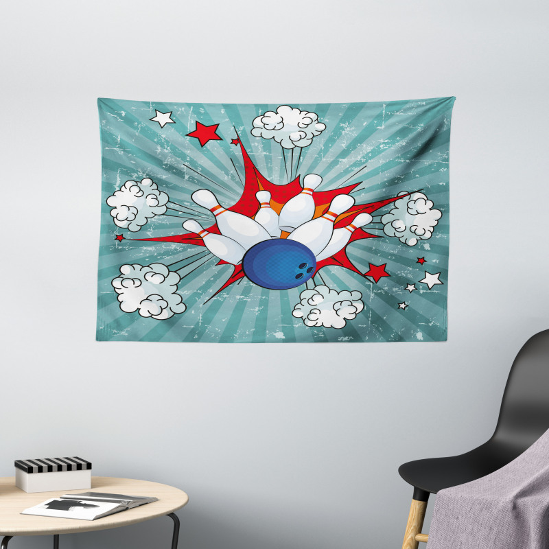 Retro Comic Blast Wide Tapestry