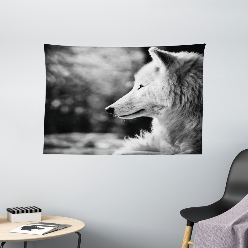 Wolf Portrait Wide Tapestry