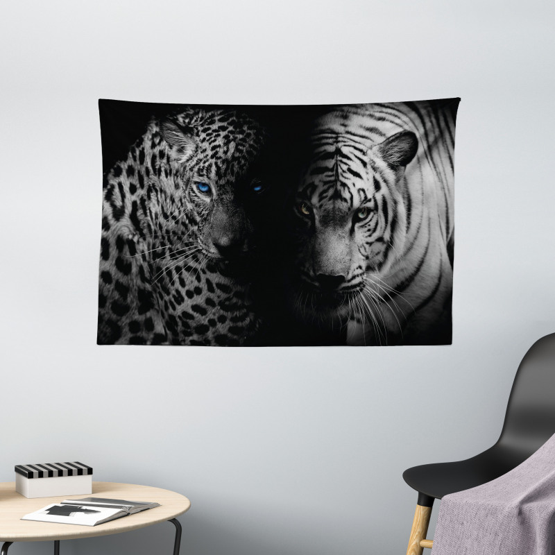 Wild Leopards Wide Tapestry