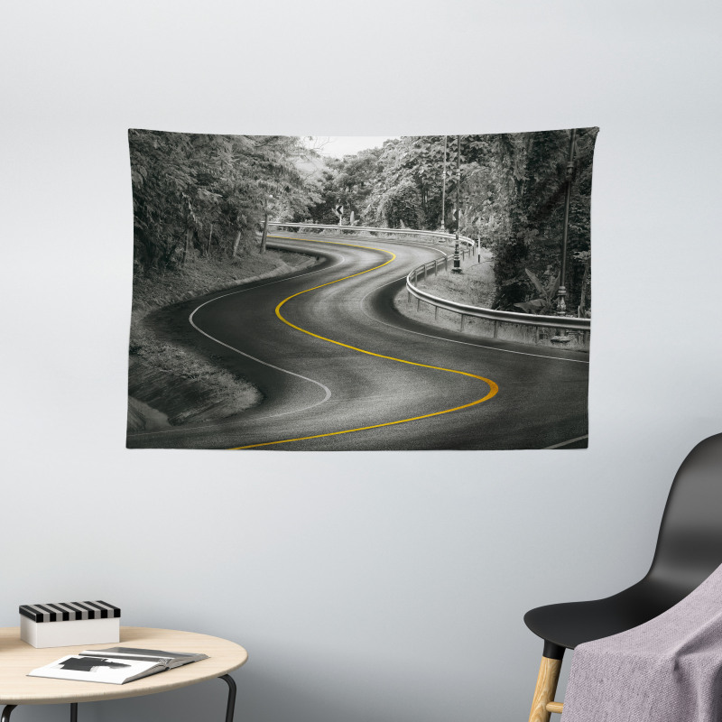 Asphalt Road Wide Tapestry