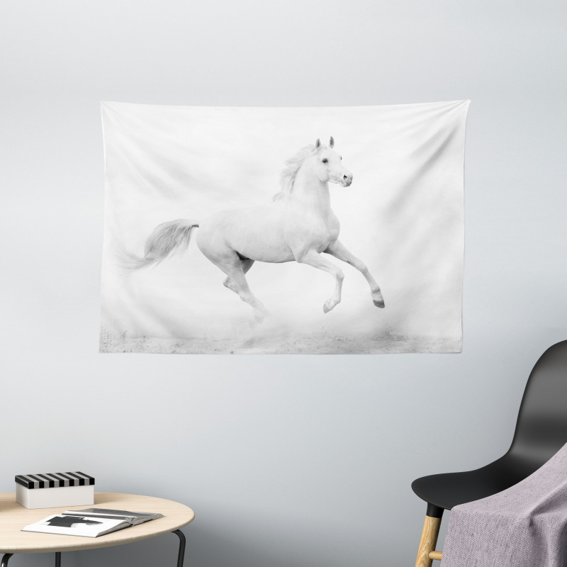 White Stallion Wide Tapestry