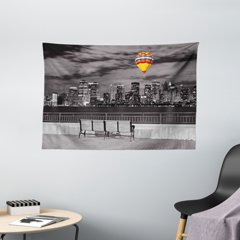 NYC Skyline Wide Tapestry