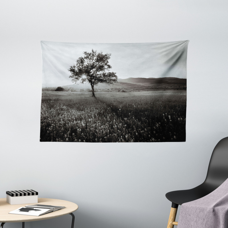 Lonely Tree Wide Tapestry