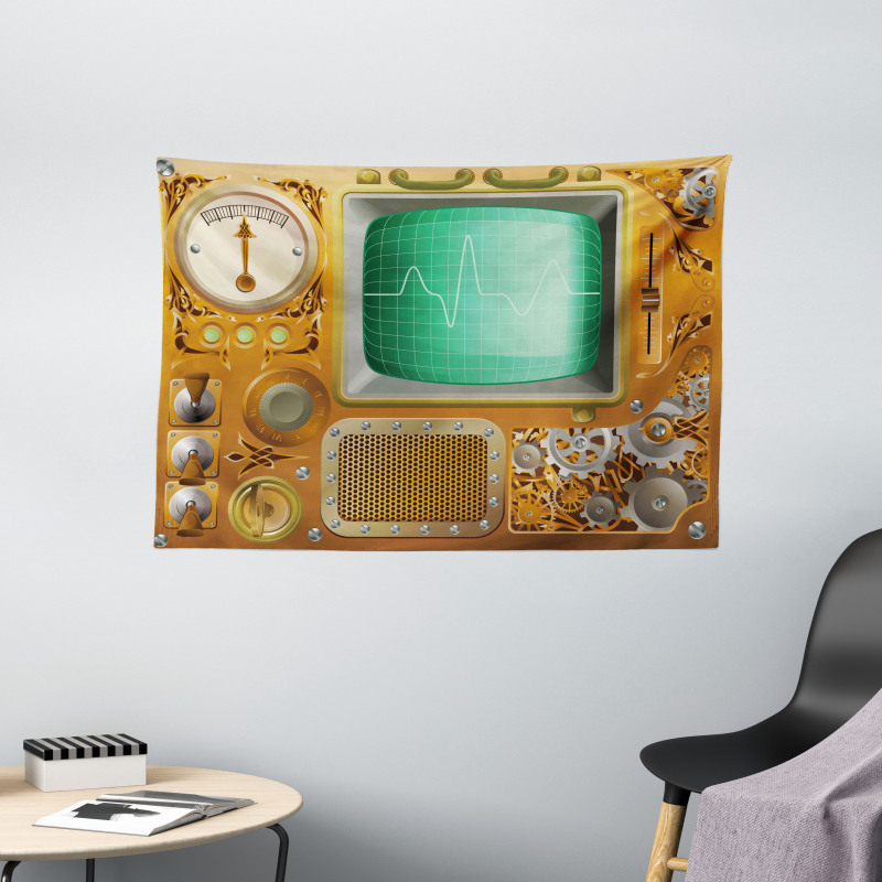 Grunge Steampunk Machine Wide Tapestry