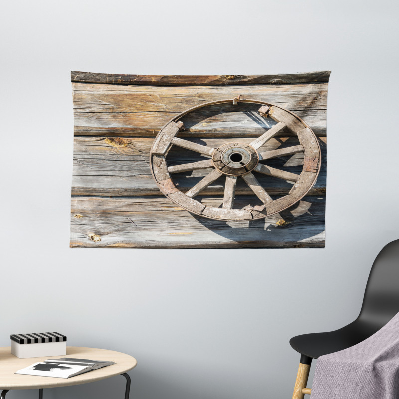 Log Wall Cart Wide Tapestry