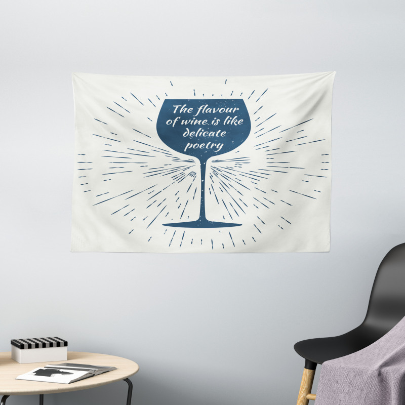 Glass Sun Burst and Words Wide Tapestry