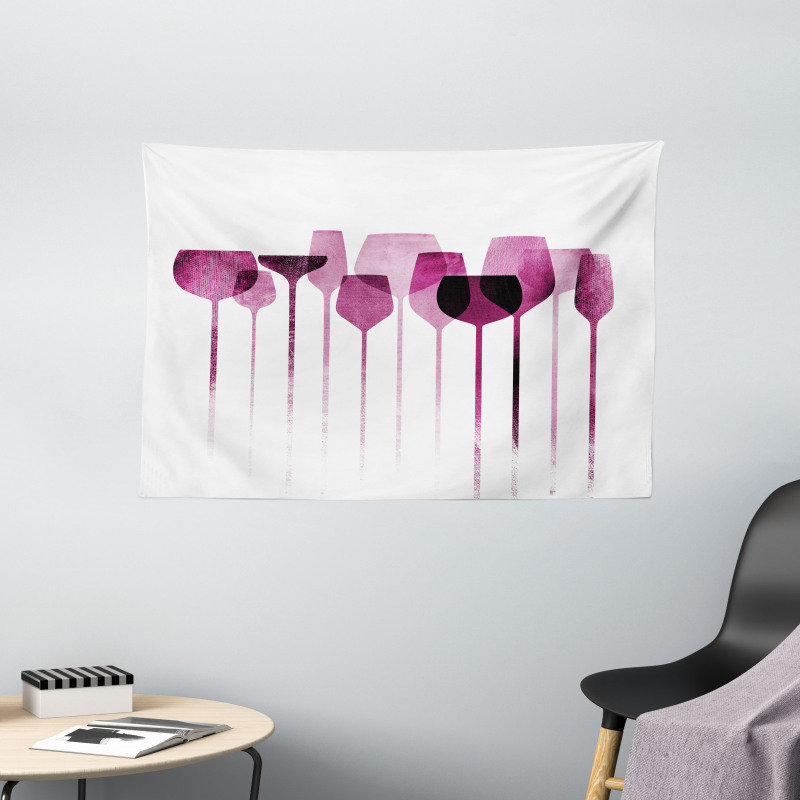 Artwork Party Glasses Wide Tapestry