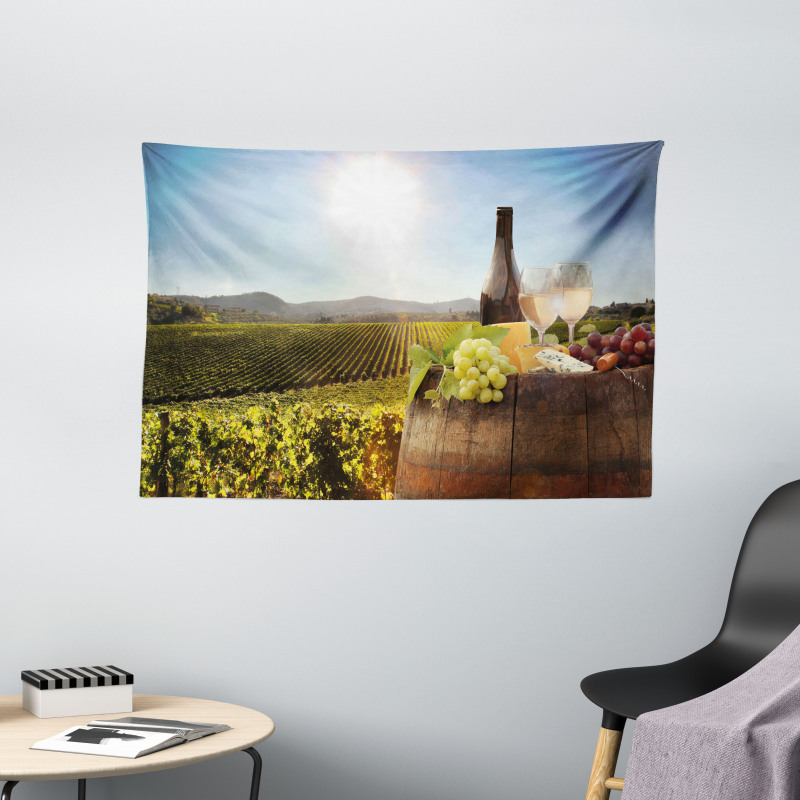 Famous Chianti Vineyard Wide Tapestry