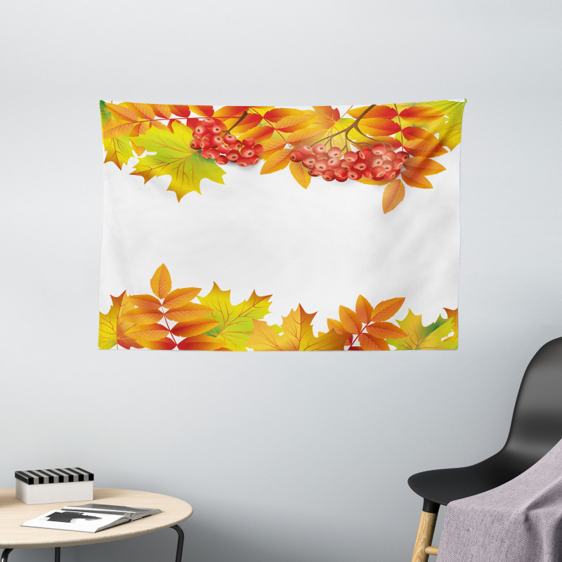 Autumn Branches Border Wide Tapestry