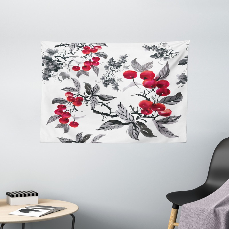 Mountain Ashes Artwork Wide Tapestry