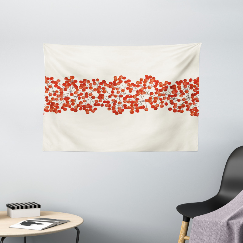 Wild Red Mountain Ashes Wide Tapestry