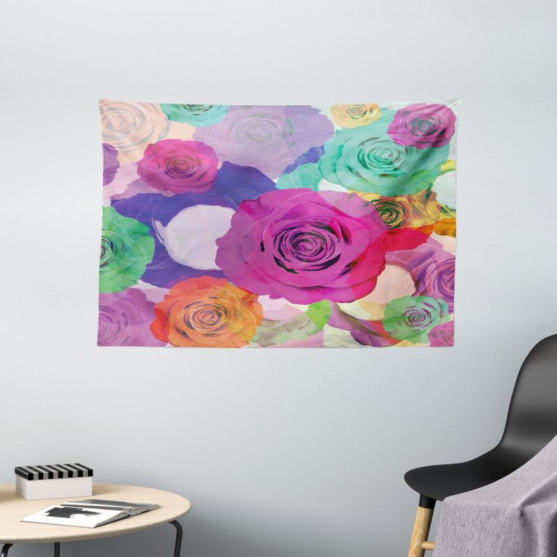 Floral Arrangement Roses Wide Tapestry