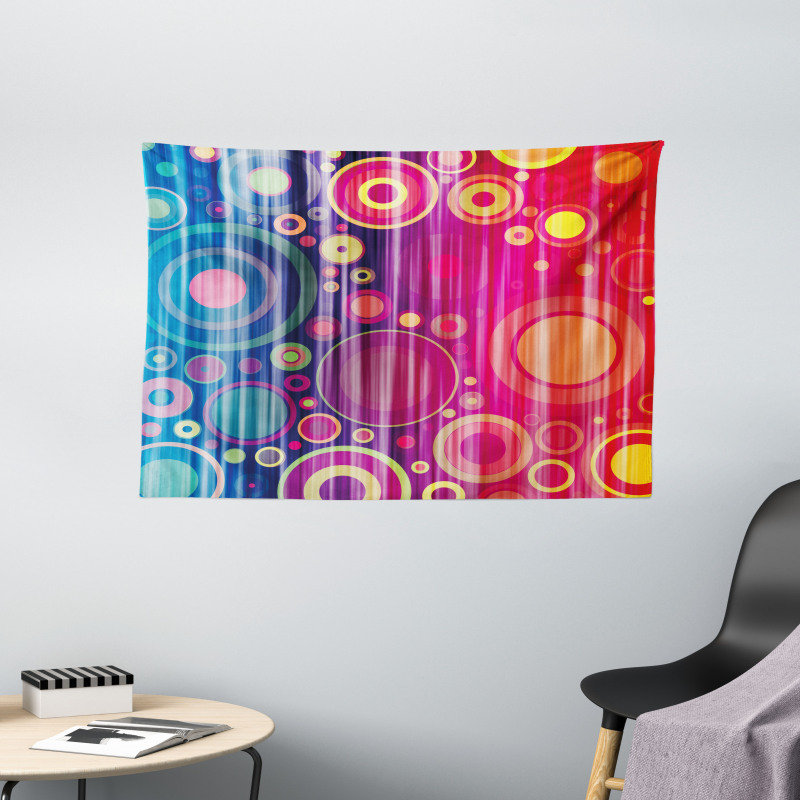 Psychedelic Modern Art Wide Tapestry
