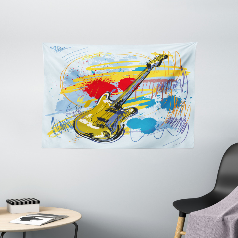 Abstract Musical Instrument Wide Tapestry