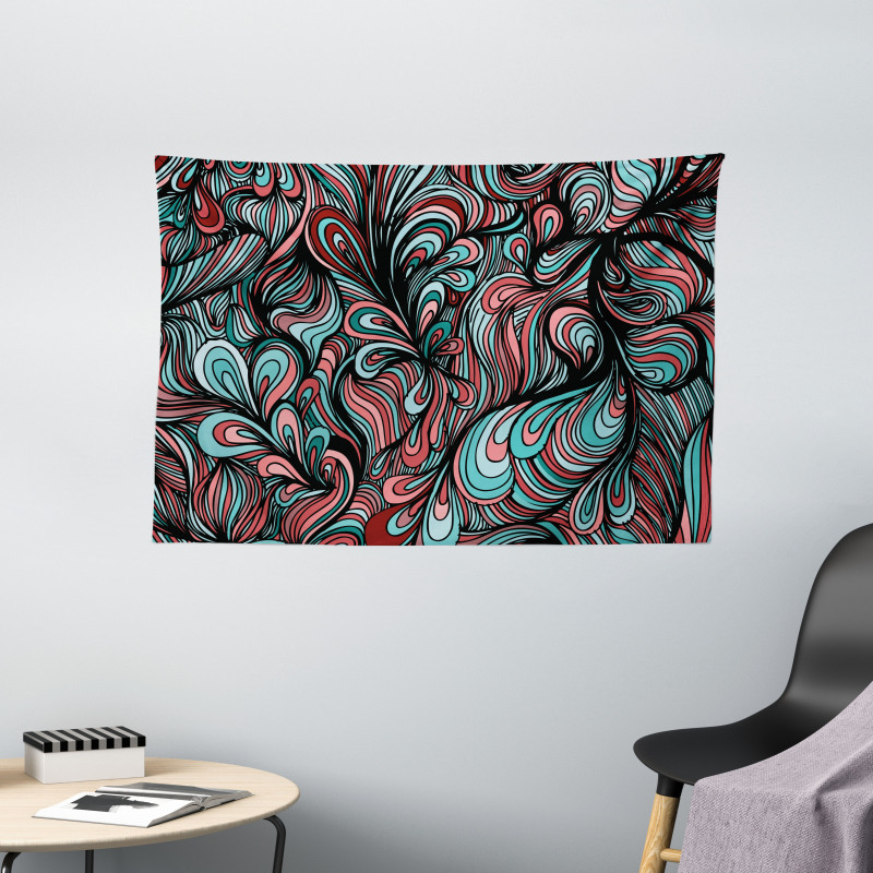Shapes with Dim Colors Wide Tapestry