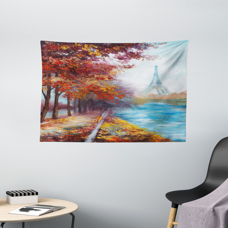 Eiffel Tower from River Wide Tapestry