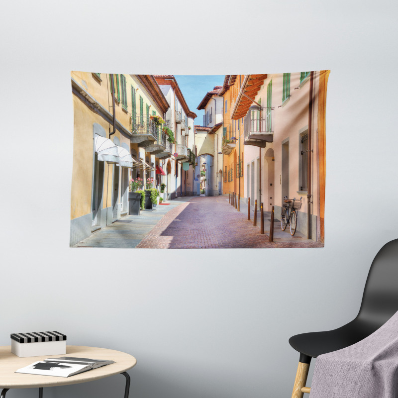 Alba Town Italy Street Wide Tapestry
