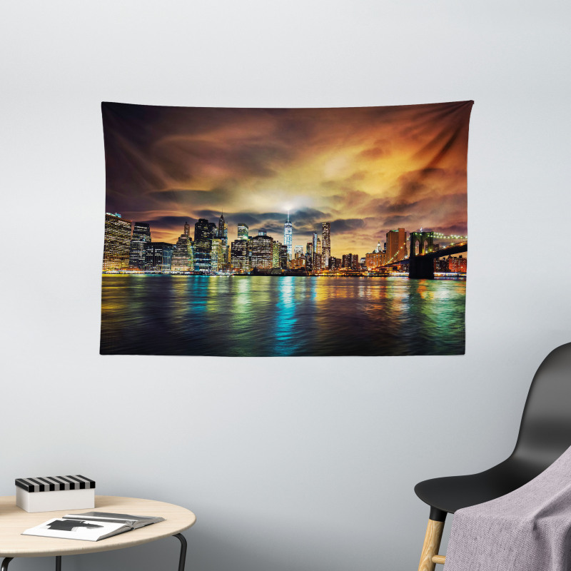 Fantasy Sky NYC Sunset Wide Tapestry