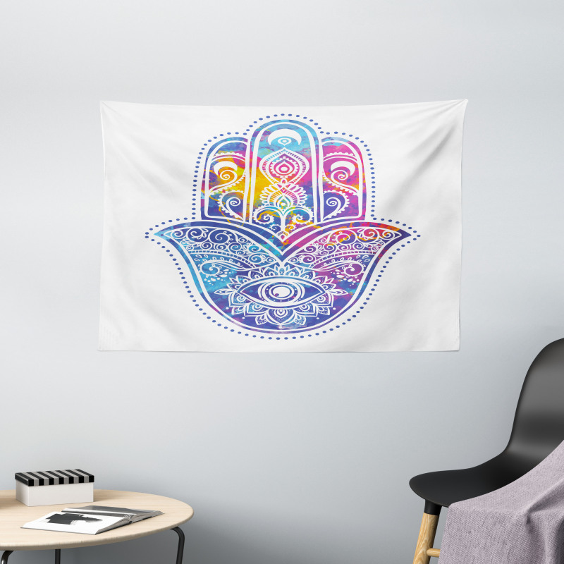 Vibrant Protective Eye Wide Tapestry