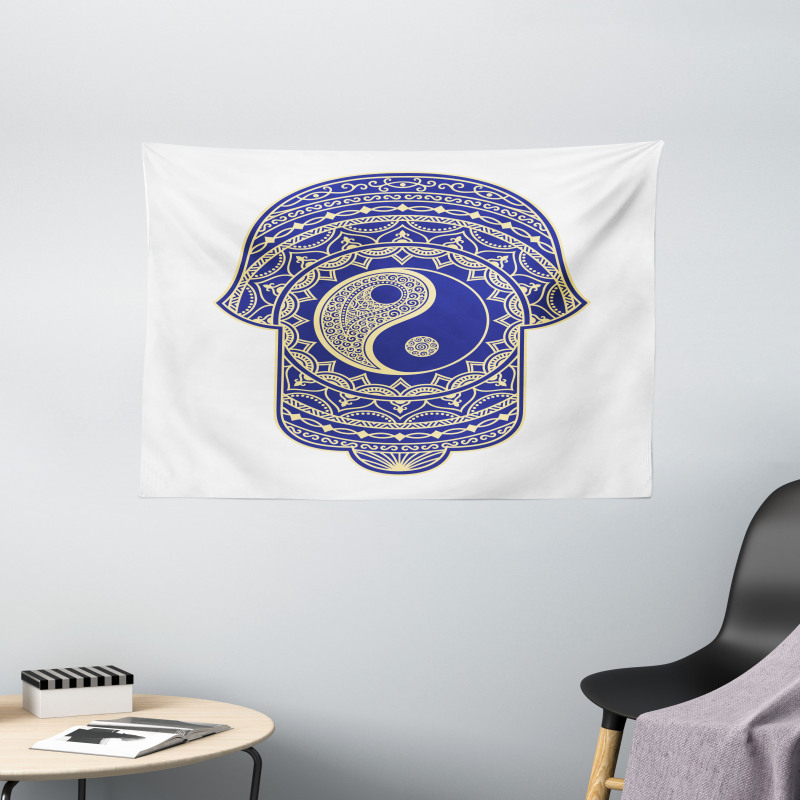 Japanese Ying Yang Wide Tapestry