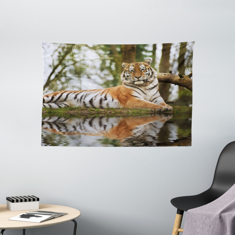 Siberian Mammal Warm Day Wide Tapestry