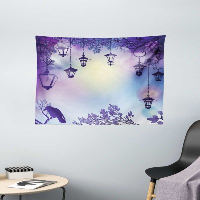 Street Night Wide Tapestry