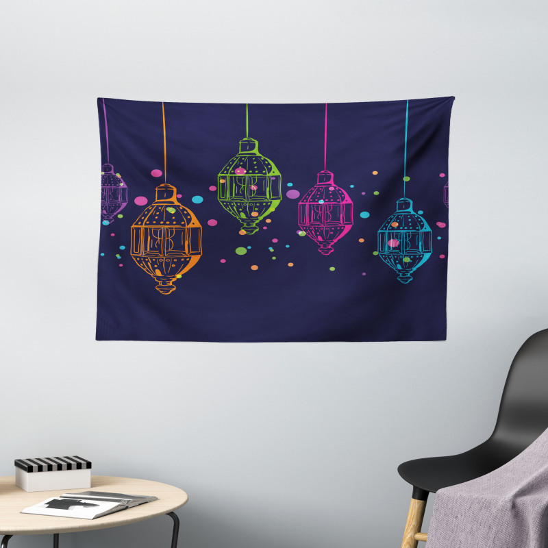 Candles in the Night Wide Tapestry