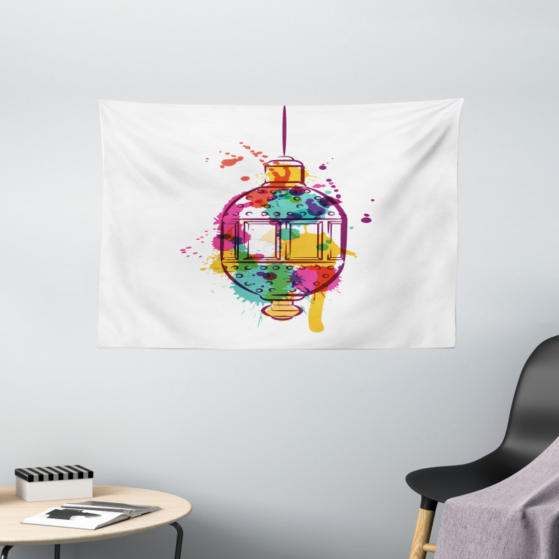 Color Splashes Wide Tapestry