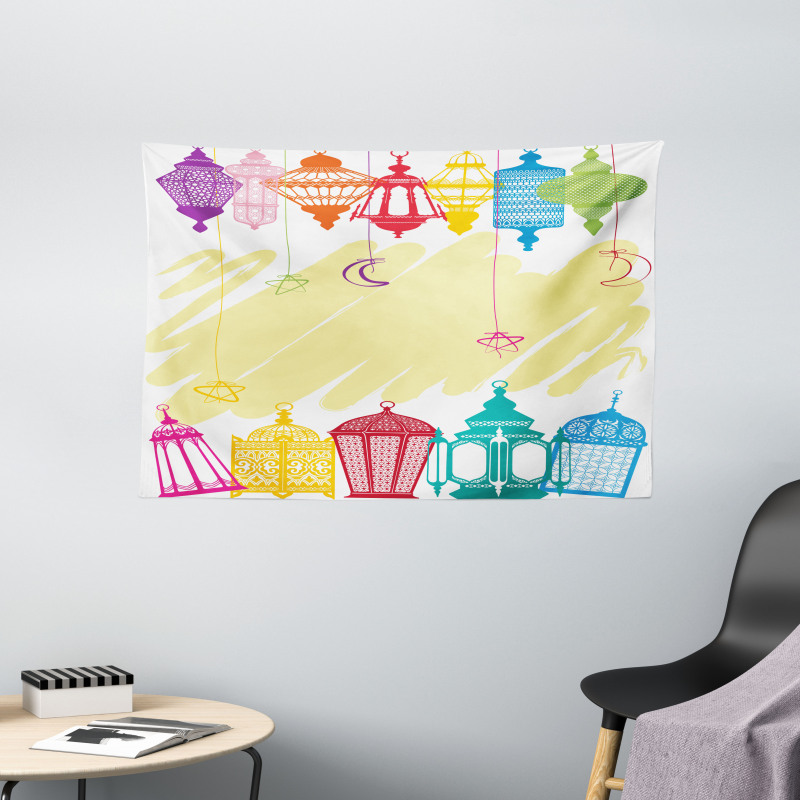 Colorful Framework Wide Tapestry