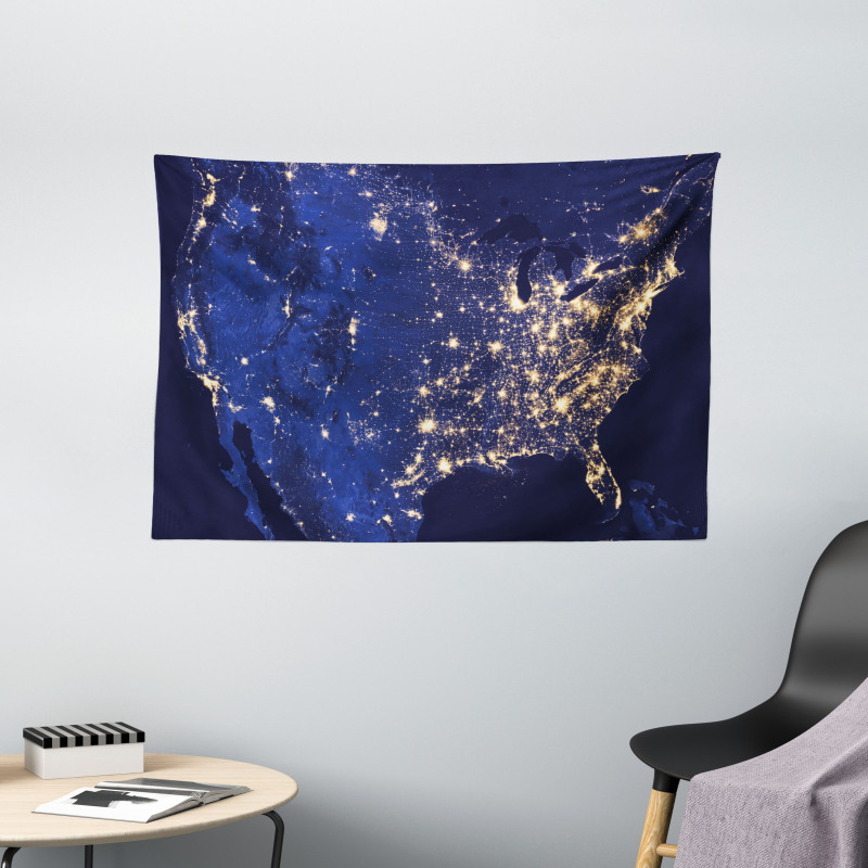 America Continent Space Wide Tapestry