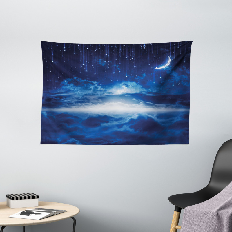 Galaxy Falling Stars View Wide Tapestry
