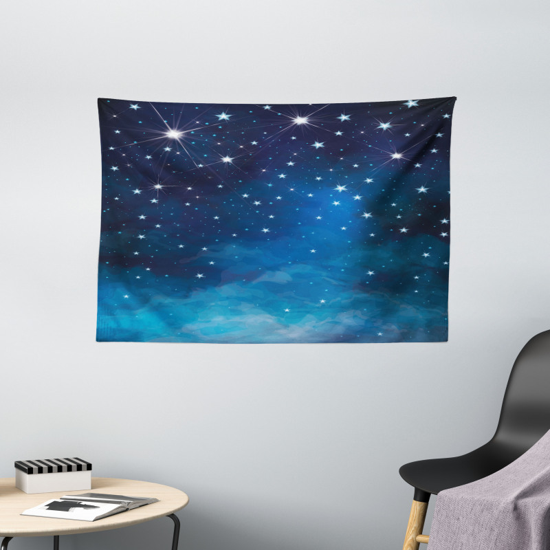 Vibrant Star Ombre Sky Wide Tapestry