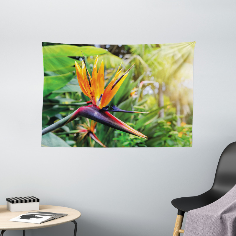 Bird of Paradise Flower Wide Tapestry