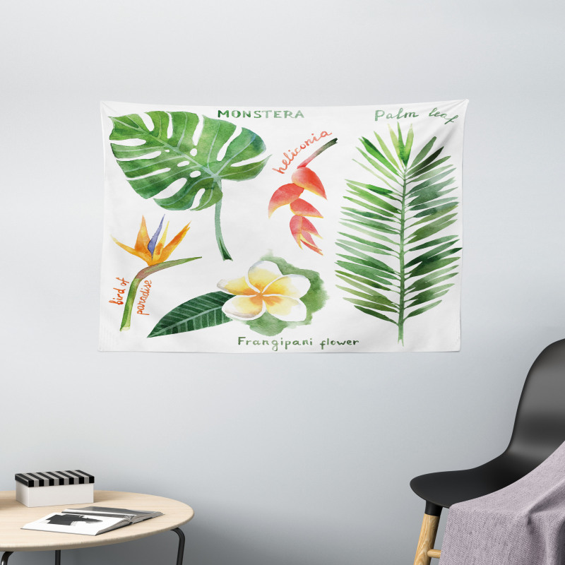 Tropical Flora Wide Tapestry