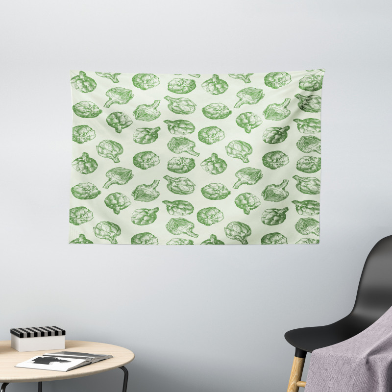 Green and Fresh Food Wide Tapestry