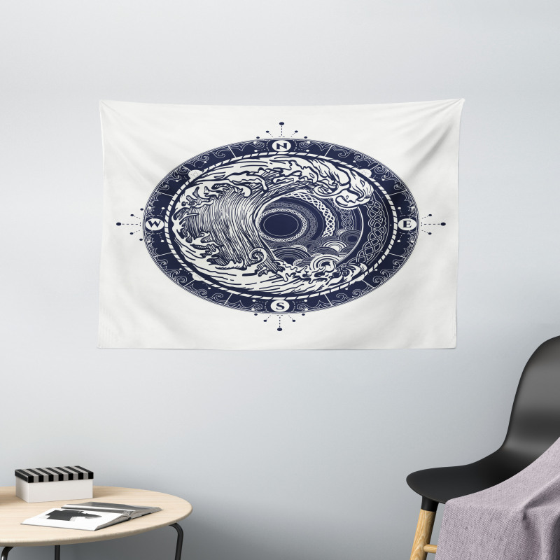 Sea Navigation Big Wave Wide Tapestry