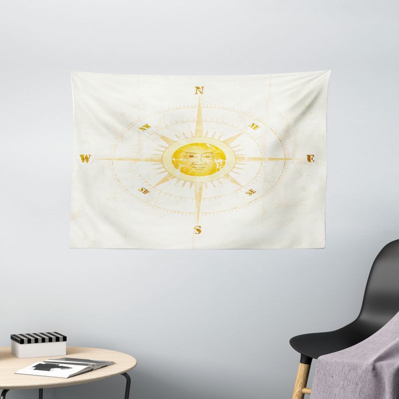 Vintage Sailing Device Wide Tapestry