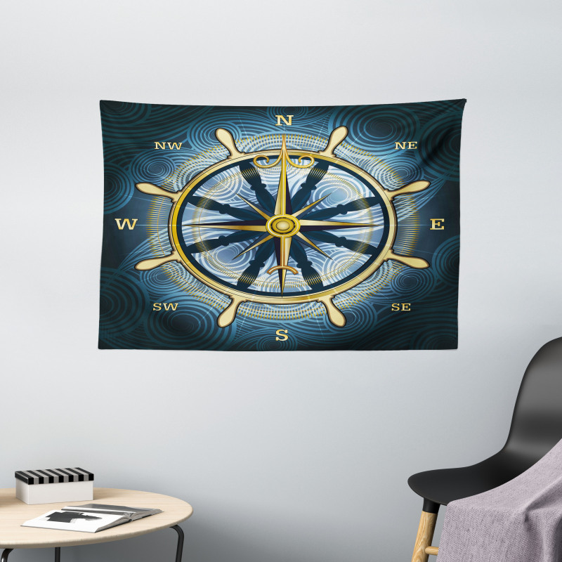 Yellow Navigation Wide Tapestry