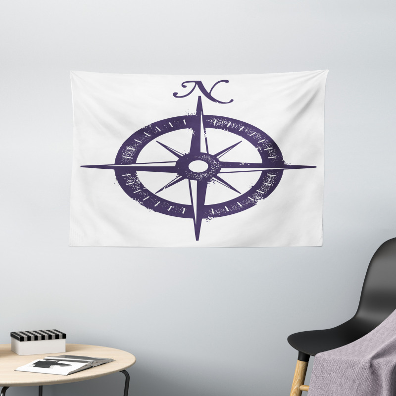 Sailing Navy Color Wide Tapestry