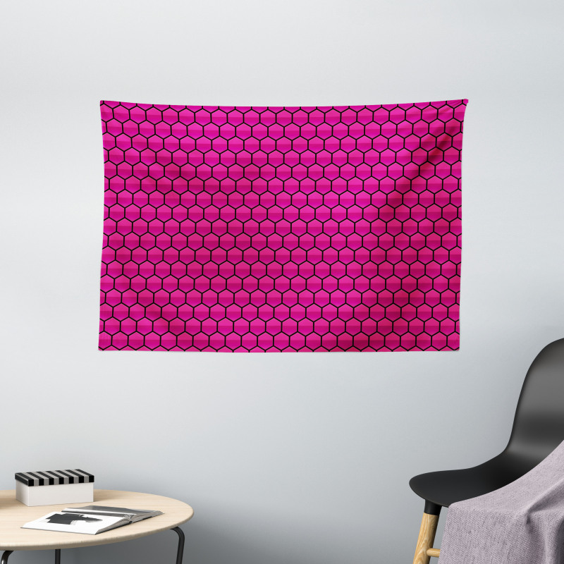 Comb Pattern Hexagonal Wide Tapestry