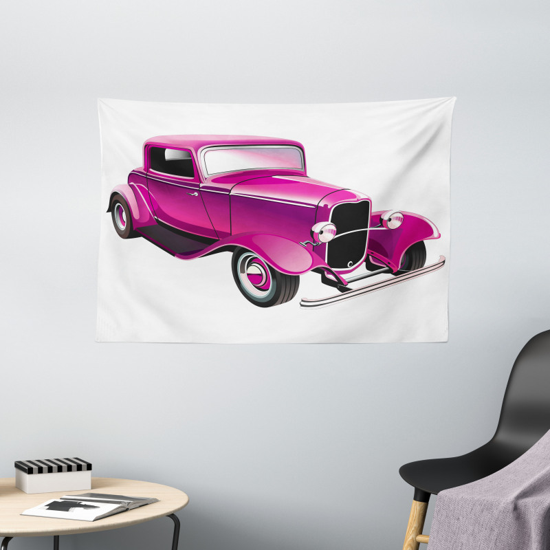 Vintage Muscle Car Wide Tapestry