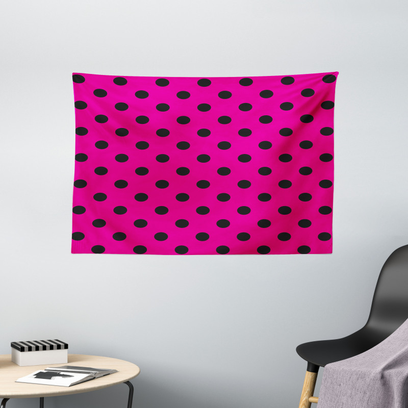 Pop Art Inspired Dots Wide Tapestry