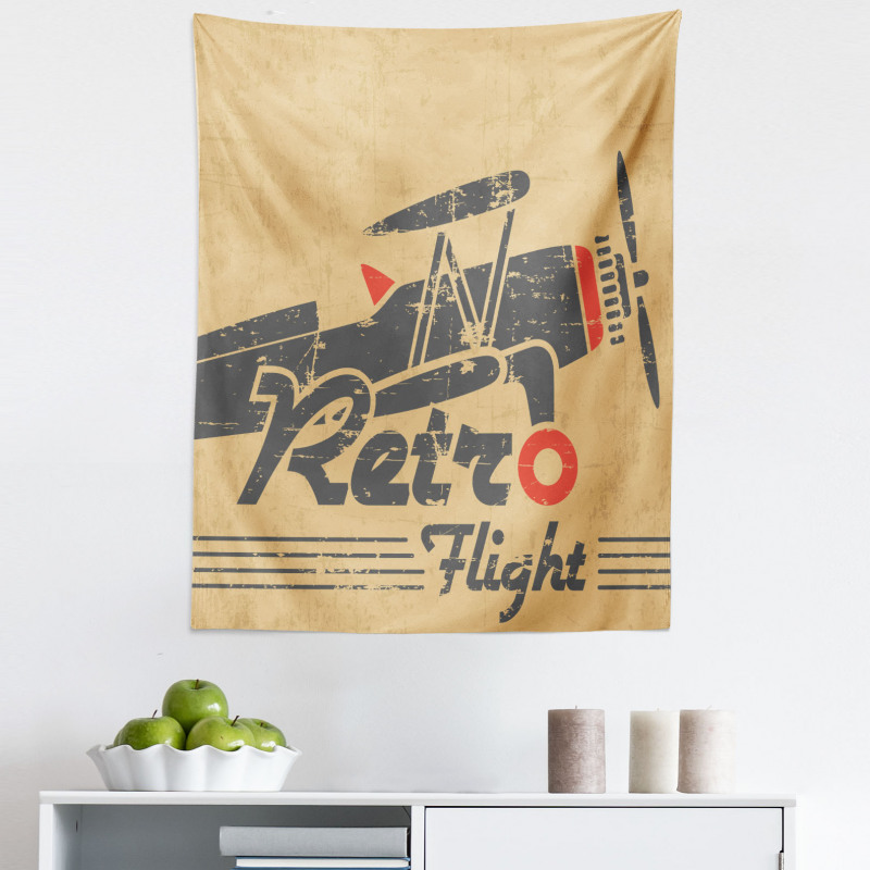 Retro Mikrofiber Duvar Halısı Retro Uçak Desenli Lekeli Poster