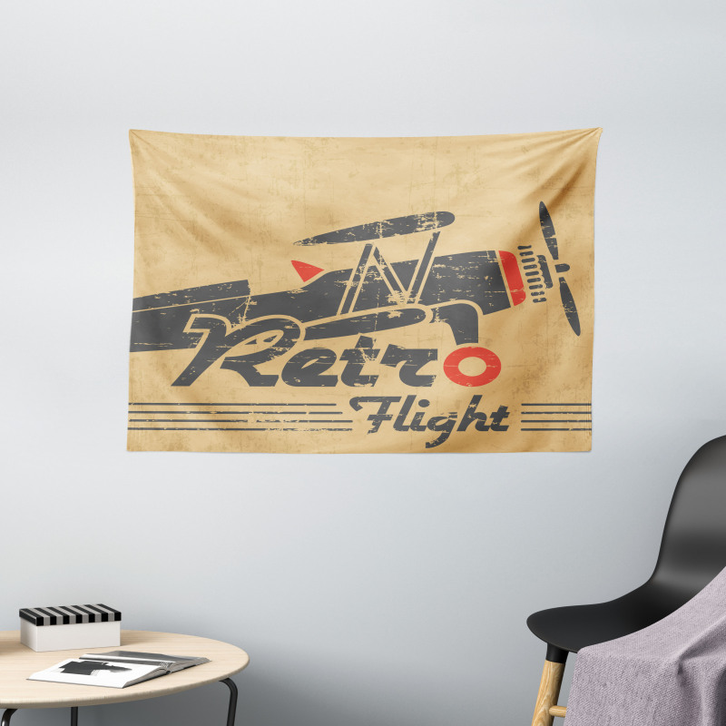 Retro Emblem Wide Tapestry