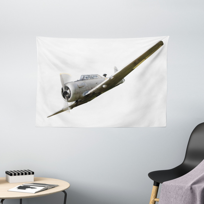 Retro Aircraft Wide Tapestry