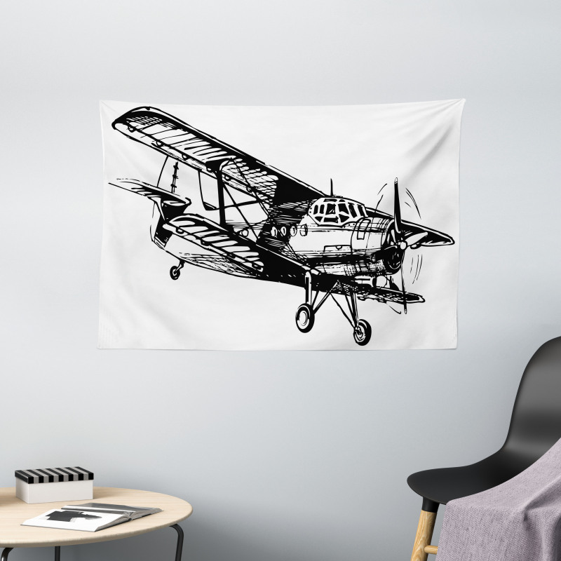 Sketch Art Wide Tapestry