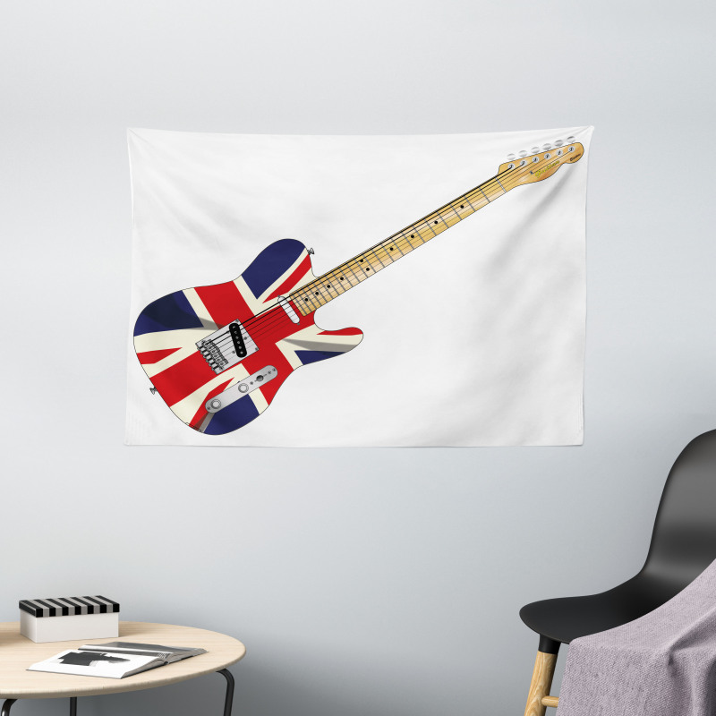 Electric Guitar Flag Wide Tapestry