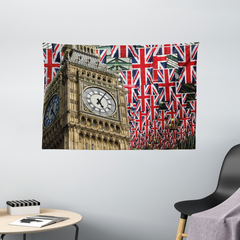 UK Flags Wide Tapestry